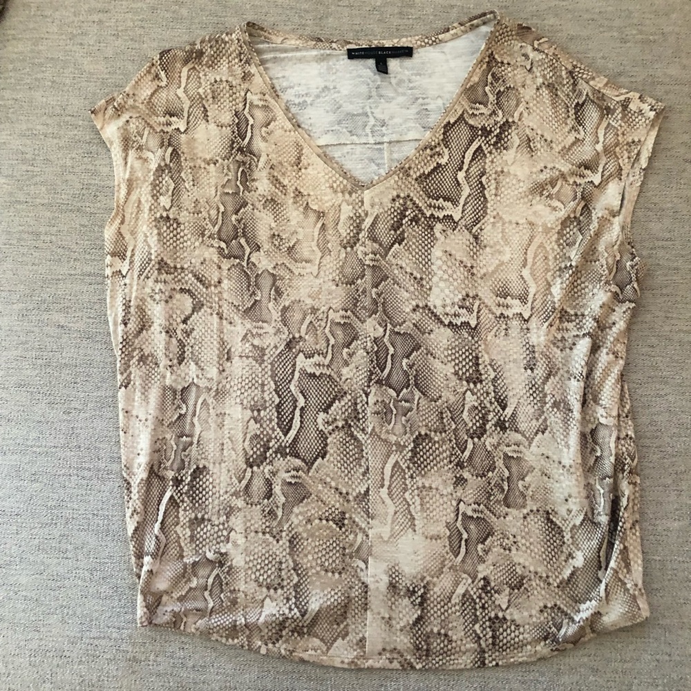 White House Black Market Snakeskin Tee